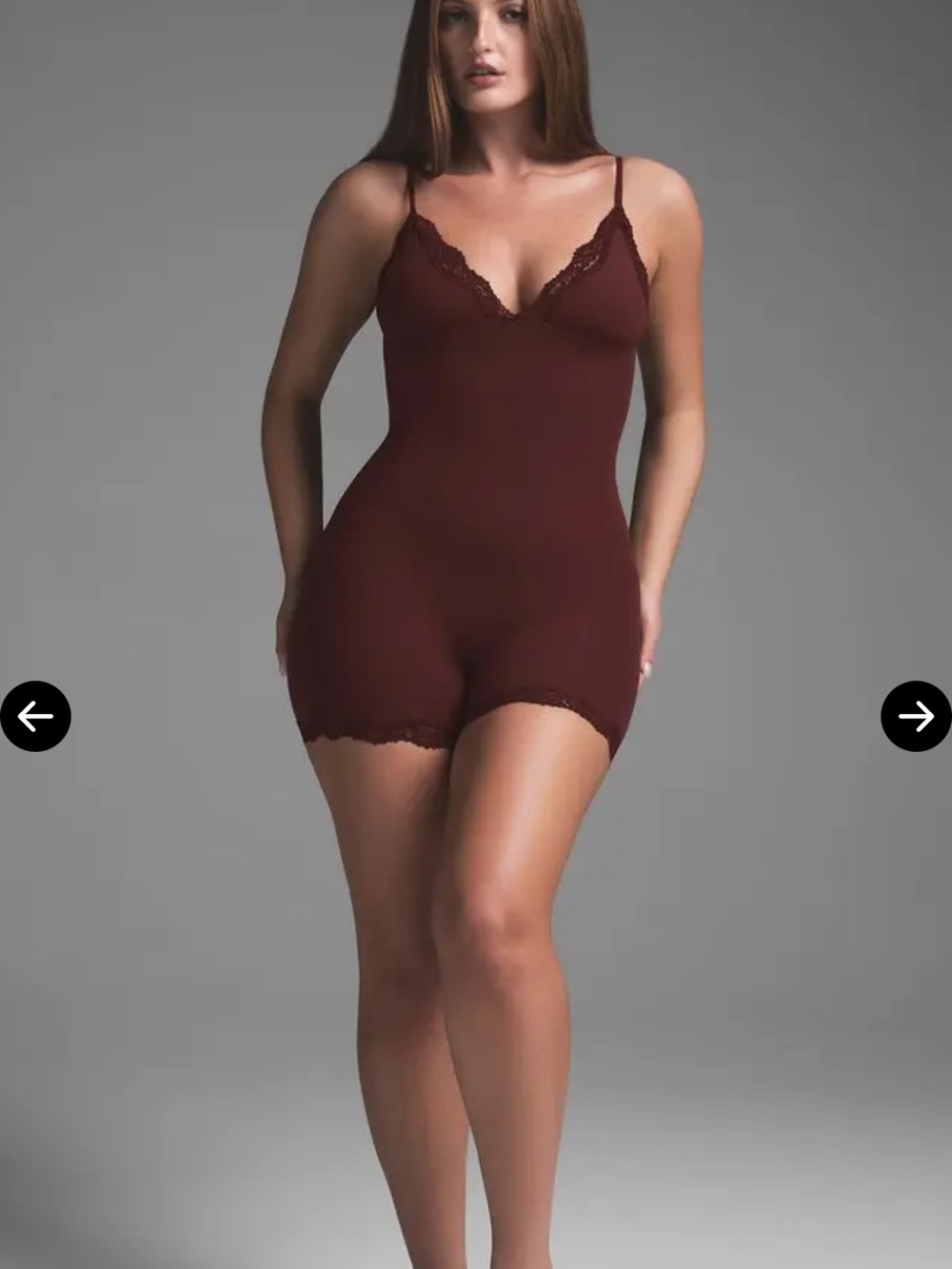 NWT SKIMS Fits Everybody Lace Triangle Onesie Oxblood  2x